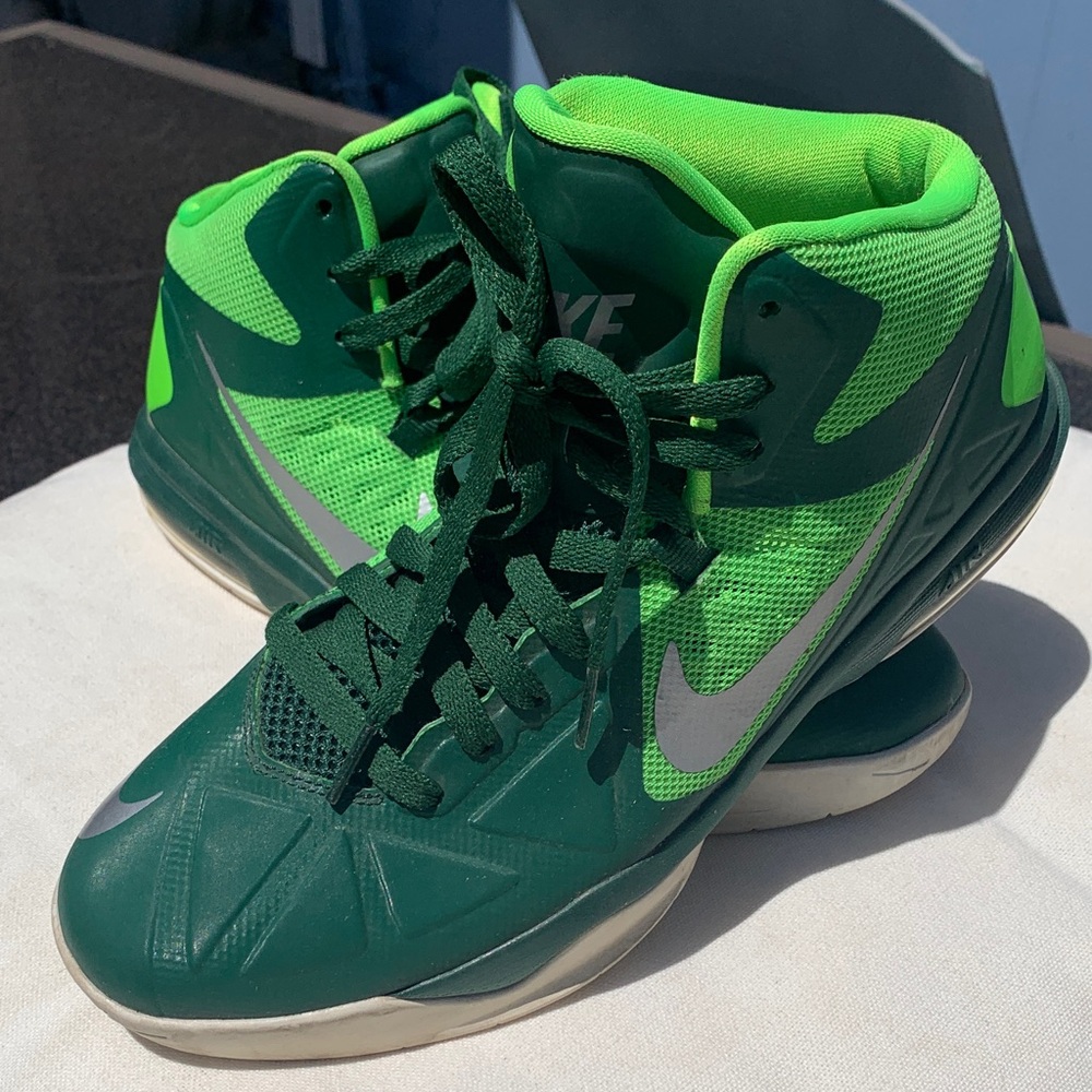 Nike Air dark green and neon Lime High-Top Sneakers